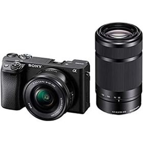 【中古】ソニー SONY ミラーレス一眼 α6400 ダブルズームレンズキット SELP1650 F3.5-5.6+SEL55210 F4.5-6.3 SEL55210 ブラック ILCE-6400Y B(ミラーレス一眼)