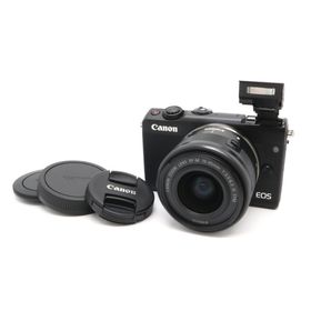 《美品》 ミラーレス一眼カメラ CANON EOS M100 レンズキット ブラック キヤノン キャノン EF-M15-45 IS STM k3256(ミラーレス一眼)