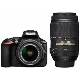 Nikon デジタル一眼レフカメラ D5500 ダブルズームキット ブラック 2416万画素 3.2型液晶 タッチパネルD5500WZBK qqffhab(デジタル一眼)