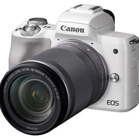 【中古】Canon ミラーレス一眼カメラ EOS Kiss M 高倍率ズームキット ホワイト EOSKISSMWH-18150ISSTM