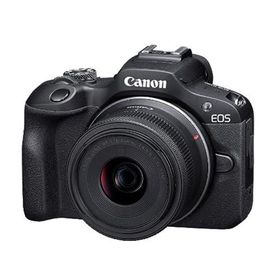 【中古】「非常に良い」Canon ミラーレス一眼カメラ EOS R100 標準ズームレンズキット(RF-S18-45) ブラック/APS-C/約356g EOSR100-1845ISSTMLK(ミラーレス一眼)