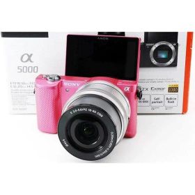 【中古】 ソニー SONY α5000 パワーズームレンズキット ピンク ILCE-5000L-P 当店保証30日間 人気 ミラーレス 一眼レフ 交換レンズ カメラ