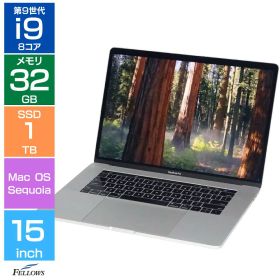 【Cランク 訳あり】中古 Apple MacBook Pro 15.4インチ 2019 A1990 macOS Sequoia シルバー Core i9 2.4GHz メモリ32GB SSD 1TB NVMe USキー配列 Radeon Pro Vega20 マックブックプロ ノートパソコン