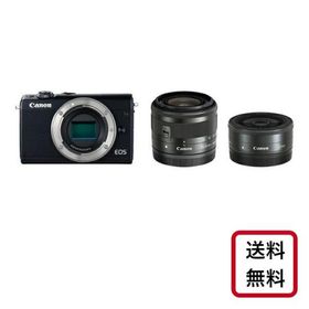 【新品】Canon ミラーレス一眼カメラ EOS M100 ダブルレンズキット ブラック EOSM100GY-WLK