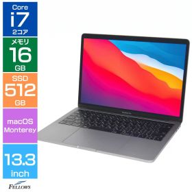 【Cランク 訳あり】中古 ノートパソコン Apple MacBook Pro 13インチ 2016 A1706 macOS Monterey Core i7 3.3GHz メモリ16GB SSD 512GB TouchBar JISキーボード スペースグレイ