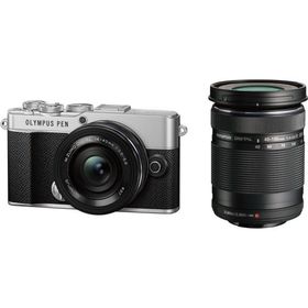 オリンパス ミラーレス一眼カメラ「OLYMPUS PEN E-P7」 EZダブルズームキット(シルバー) オリンパス E-P7-WK-SLV 返品種別A