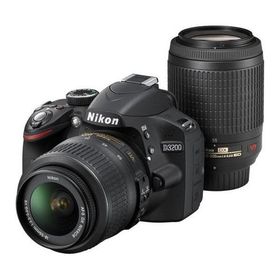 中古 １年保証 美品 Nikon D3200 18-55mm / 55-200mm ブラック ダブルズームキット