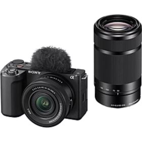 【中古】SONY(ソニー) VLOGCAM ZV-E10 II ダブルズームレンズキット ブラック ZV-E10M2X B 【258-ud】