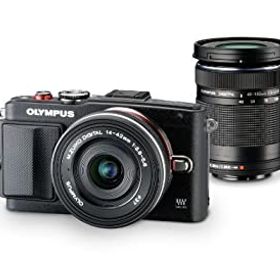 【中古】【39shop】OLYMPUS★ミラーレス一眼 PEN Lite E-PL6 EZダブルズームキット ブラック E-PL6 EZ DZKIT BLK（良い）