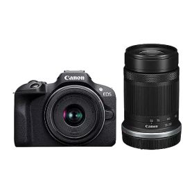 【中古】「ほぼ新品」Canon ミラーレス一眼カメラ EOS R100 ダブルズームキット(RF-S18-45+RF-S55-210) ブラック/APS-C/約356g EOSR100-WZK