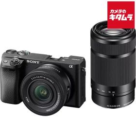 ソニー α6400 ダブルズームレンズキット ブラック [ILCE-6400X B] SONY アルファ ミラーレス一眼 APS-C 4K 《納期約1－2週間》