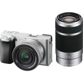 【中古】SONY(ソニー) ミラーレス一眼カメラ α6400 ダブルズームレンズキット(同梱レンズ:SELP16502+SEL55210) シルバー ILCE-6400X SQ レンズ交換式 APS-C 6400X Silver