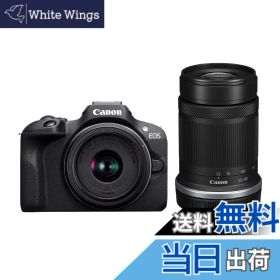 【送料無料】Canon ミラーレス一眼カメラ EOS R100 ダブルズームキット(RF-S18-45+RF-S55-210) ブラック/APS-C/約356g EOSR100-WZK