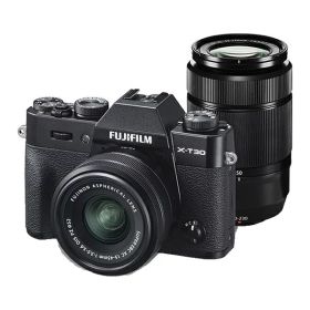 【中古】【1年保証】【美品】FUJIFILM X-T30 ダブルズームキット XC 15-45mm + XC 50-230mm II ブラック