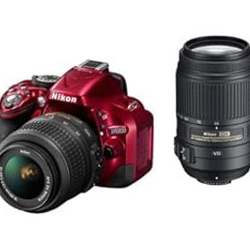 【中古】【39shop】Nikon★デジタル一眼レフカメラ D5200 ダブルズームキット AF-S DX NIKKOR 18-55mm f3.5-5.6G VR AF-S DX NIKKOR 55-300mm f4.5-5.6G ED VR レッ（良い）