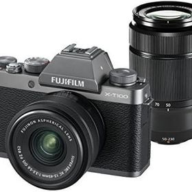 【中古】 FUJIFILM ミラーレス一眼カメラ X-T100ダブルズームレンズキット ダークシルバー X-T100WZLK-DS 当店保証30日間 人気 ミラーレス 一眼レフ 交換レンズ カメラ