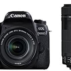 【中古】Canon デジタル一眼レフカメラ EOS 9000D ダブルズームキット EF-S18-55mm/EF-S55-250mm 付属 EOS9000D-W