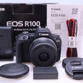 【1,000回以下 ほぼ新品】Canon EOS R100 標準ズームレンズキット(RF-S18-45) ブラック/APS-C/約356g EOSR100-1845ISSTMLK ミラーレス一眼カメラ