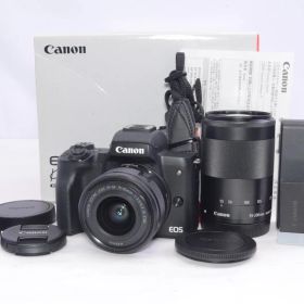 Canon EOS Kiss M ダブルズームキット(15-45/55-200) ブラック 元箱・保証書・動作確認済