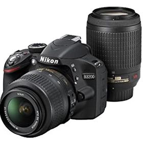 【中古】 Nikon ニコン デジタル一眼レフカメラ D3200 20mmダブルズームキット 18-55mm/55-20mm付属 ブラック D3200WZ200BK