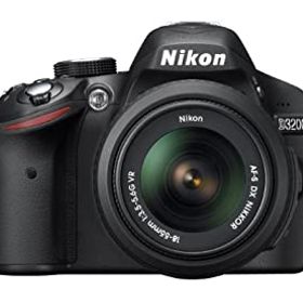 【中古】(非常に良い)Nikon デジタル一眼レフカメラ D3200 レンズキット AF-S DX NIKKOR 18-55mm f／3.5-5.6G VR付属 ブラック D3200LKBK