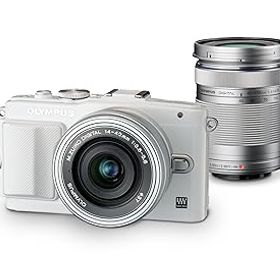 【中古】(良い)OLYMPUS ミラーレス一眼 PEN Lite E-PL6 EZダブルズームキット ホワイト E-PL6 EZ DZKIT WHT