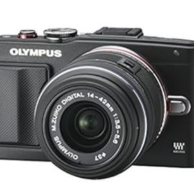 【中古】【39shop】OLYMPUS★ミラーレス一眼 PEN Lite E-PL6 レンズキット ブラック E-PL6 LKIT BLK（良い）