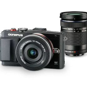 【中古】OLYMPUS ミラーレス一眼 PEN Lite E-PL6 EZダブルズームキット ブラック E-PL6 EZ DZKIT BLK