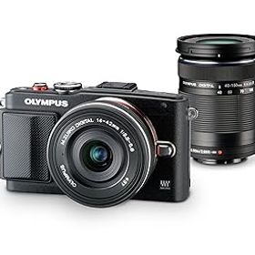 【中古】OLYMPUS ミラーレス一眼 PEN Lite E-PL6 EZダブルズームキット ブラック E-PL6 EZ DZKIT BLK