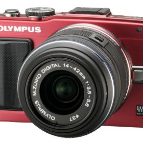 【中古】OLYMPUS ミラーレス一眼 PEN Lite E-PL6 レンズキット レッド E-PL6 LKIT RED