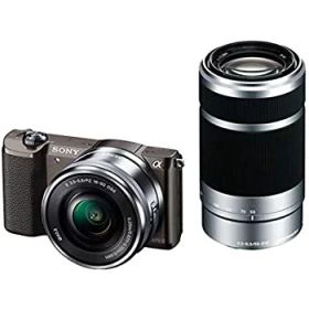 【中古】 ソニー ミラーレス一眼 α5100 ダブルズームキット E PZ 16-50mm F3.5-5.6 OSS + E 55-210mm F4.5-6.3 OSS ブラウン ILCE-5100Y-T