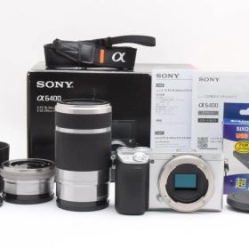 美品 SONY α6400 ダブルズームレンズキット シルバー 箱付き H907