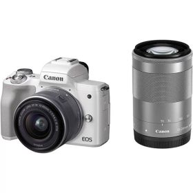 【中古】 キヤノン Canon デジタル一眼レフカメラ EOS Kiss ホワイト M ホワイト ダブルズームキット 当店保証30日間 人気 一眼レフ デジタル一眼 中古 カメラ