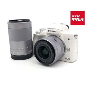 【中古】 【良品】 キヤノン EOS Kiss M ダブルズームキット ホワイト