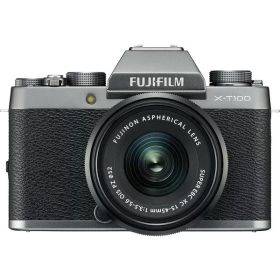 【中古】 フジフィルム 富士フイルム FUJIFILM ミラーレス一眼カメラ X-T100レンズキット ダークシルバー シルバー X-T100LK-DS 当店保証30日間 人気 ミラーレス一眼 ミラーレス デジタルカメラ 中古
