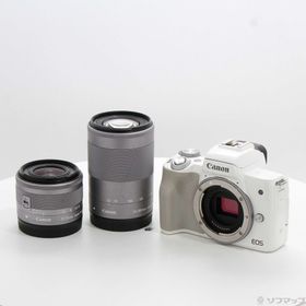 (中古)Canon EOS Kiss M ホワイト ダブルズームキット(262-ud)