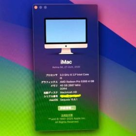 iMac 27インチ 2020 5K 40GB SSD1TB VESA 元箱付