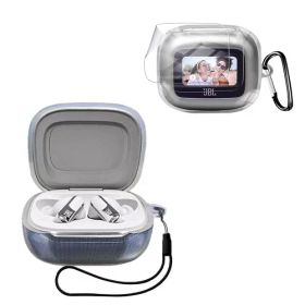 For JBL LIVE BUDS 3 / JBL LIVE BEAM3 用 ケース カバーワイヤレスイヤホン ケース シリコン素材 着用しやすい 耐衝撃性 防水防塵 ウォッシャブル（カラビナ付き+ストラップ付き ） 装着充電可能