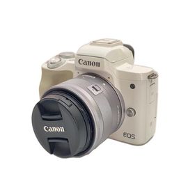 CANON◆デジタル一眼カメラ EOS Kiss M ダブルズームキット [ホワイト]//