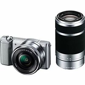 【中古】【39shop】SONY★ミラーレス一眼 α5000 ダブルズームレンズキット シルバー ILCE-5000Y-S(非常に良い)