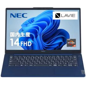 【中古】NEC LAVIE 国内生産 ノートパソコン N14 Slim 14.0 型 Ryzen 5 7530U 16GB 512GB SSD Office なし ネイビーブルー