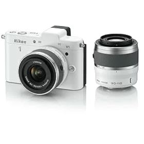 【中古】Nikon ミラーレス一眼カメラ Nikon 1 (ニコンワン) V1 (ブイワン) ダブルズームキット ホワイト N1 V1WZ WH