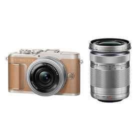 中古 1年保証 美品 OLYMPUS PEN E-PL9 EZ ダブルズームキット ブラウン
