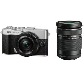 OLYMPUS オリンパス PEN E-P7 EZダブルズームキット シルバー ミラーレス一眼カメラ スナップ撮影に最適 EP7EZWZKIT