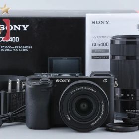【中古】SONY ソニー α6400 ILCE-6400 ダブルズームレンズキット ブラック シャッター回数僅少 元箱付き 多言語対応