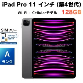 美品 電池93％ Apple 11インチiPad Pro Wi-Fi + Cellular 128GB - スペースグレイ（第4世代） SIMフリー MNYC3J/A M2チップ 【動作確認・初期化済み】