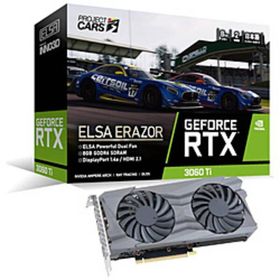 〔中古〕ELSA(エルザ) GeForce RTX 3060 Ti ERAZOR LHR GD3060T-8GEREZH〔377-ud〕