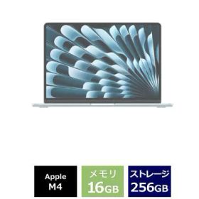 ノートパソコン Apple｜アップル MacBook Air 13インチ Apple M4搭載モデル [2025年春モデル/SSD 256GB/メモリ16GB/10コアCPUと8コアGPU] スカイブルー MC6T4J/A 量販店展示品