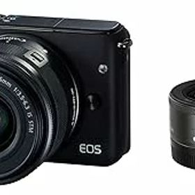 【中古】【39shop】Canon★ミラーレス一眼カメラ EOS M10 ダブルレンズキットブラック EF-M15-45mm F3.5-6.3 IS STM EF-M22mm F2 STM EOSM10BK-WLK（良い）