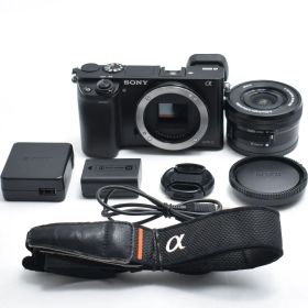 B#14144 SONY ミラーレス一眼 α6000 パワーズームレンズキット E PZ 16-50mm F3.5-5.6 OSS ブラック ILCE-6000L B
